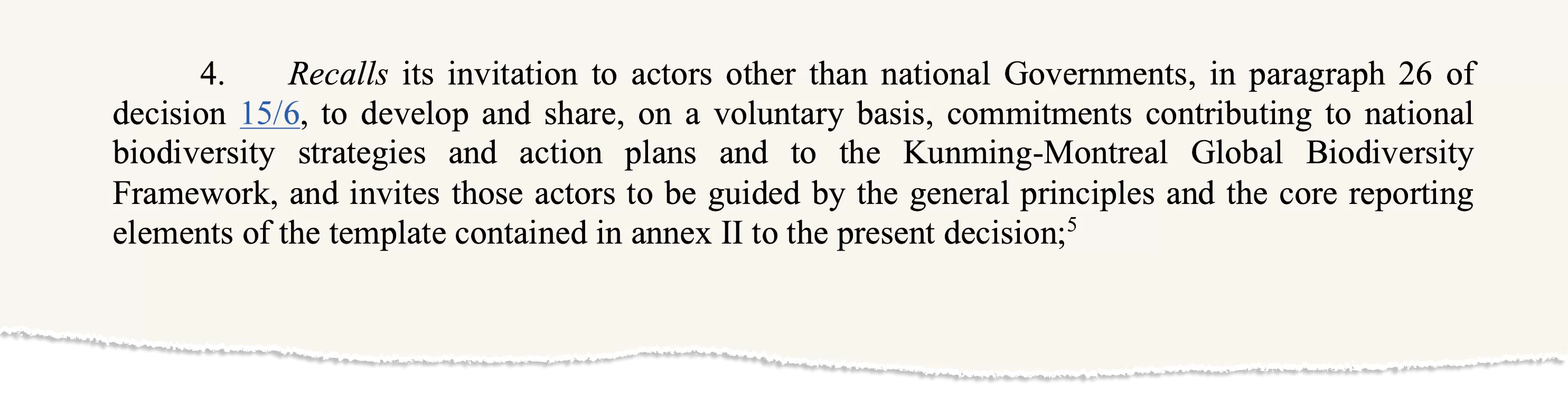 Excerpt from a negotiated UN biodiversity text on mechanisms for planning, monitoring, reporting and review (PMRR). Source: UN Convention on Biological Diversity (2025)