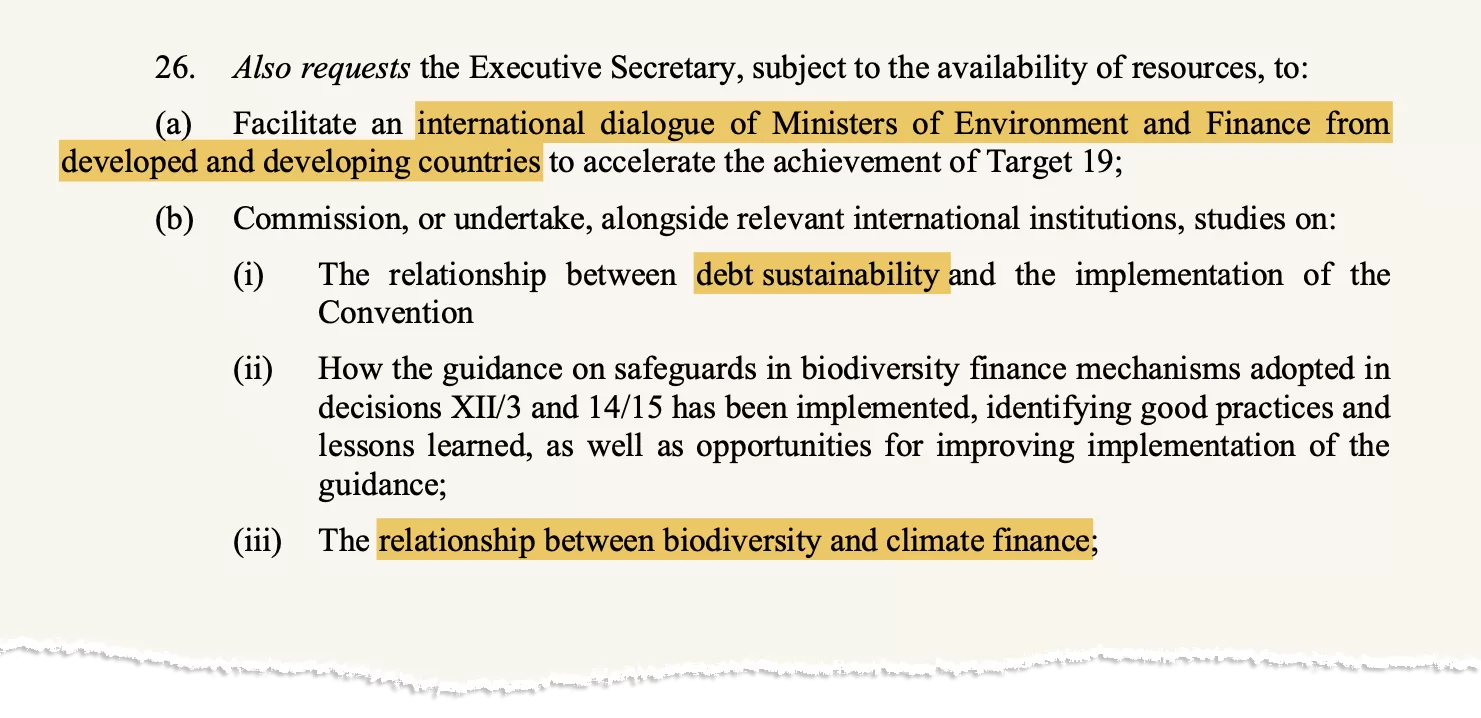 The resumed COP16 talks agreed to facilitate an international dialogue between ministers to help finance the global nature deal