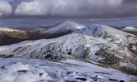 Snow-covered mountaintops