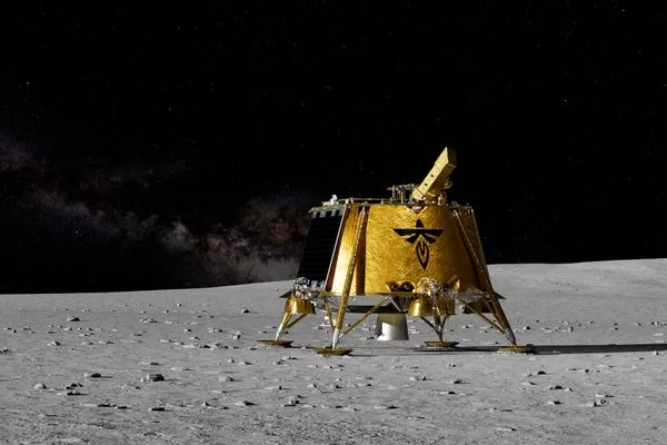 Digital rendering of Firefly’s Blue Ghost Mission 1 lander on the lunar surface